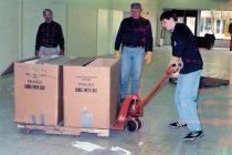 Storing USGS surplus shelving